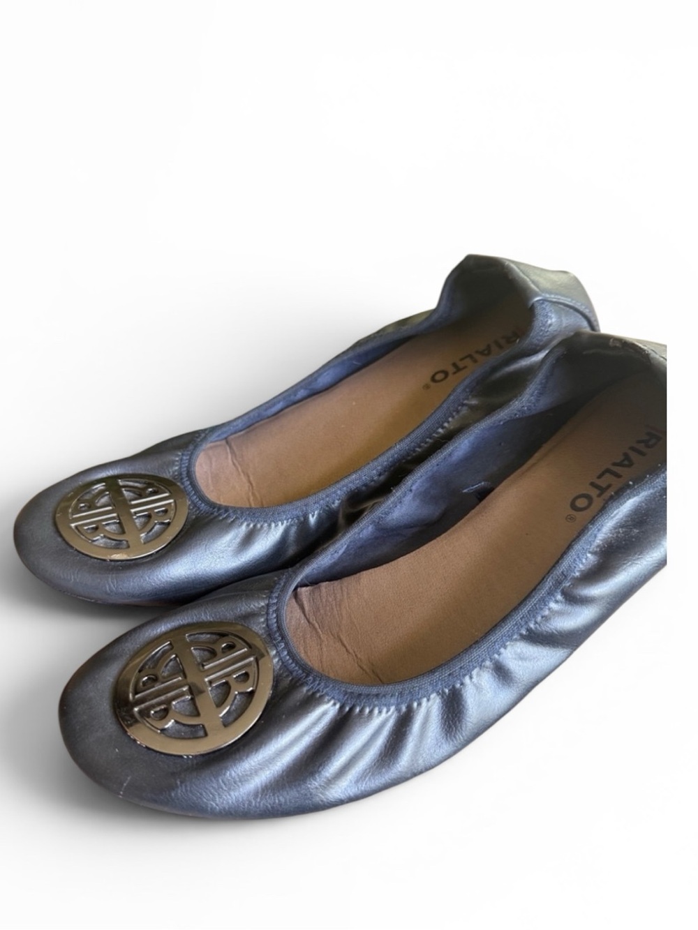 RIALTO ladies Navy, ballet flat size 6 1/2 good condition